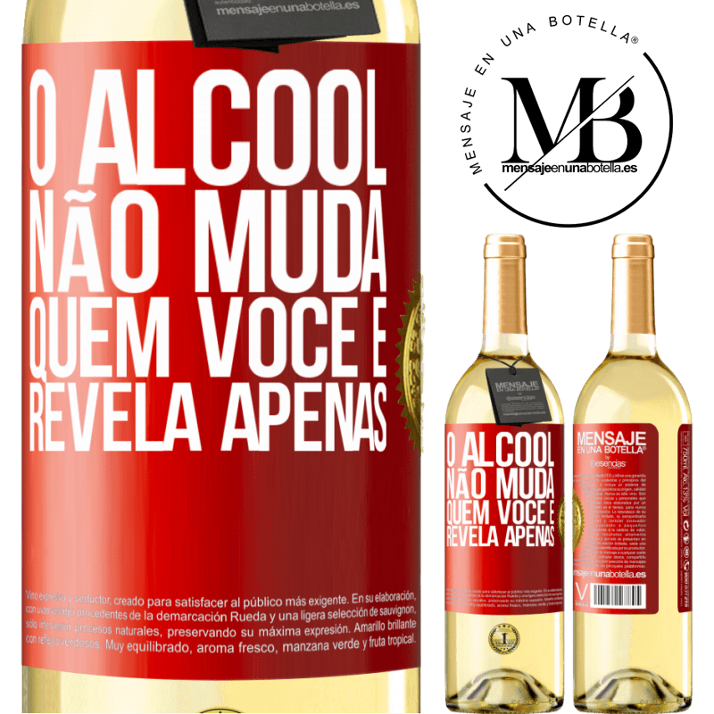 29,95 € Envio grátis | Vinho branco Edição WHITE O álcool não muda quem você é. Revela apenas Etiqueta Vermelha. Etiqueta personalizável Vinho jovem Colheita 2025 Verdejo