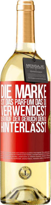 29,95 € Kostenloser Versand | Weißwein WHITE Ausgabe Die Marke ist das Parfüm, das du verwendest. Der Ruf der Geruch, den du hinterlässt Rote Markierung. Anpassbares Etikett Junger Wein Ernte 2025 Verdejo