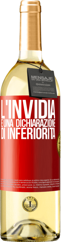 29,95 € | Vino bianco Edizione WHITE L'invidia è una dichiarazione di inferiorità Etichetta Rossa. Etichetta personalizzabile Vino giovane Raccogliere 2025 Verdejo