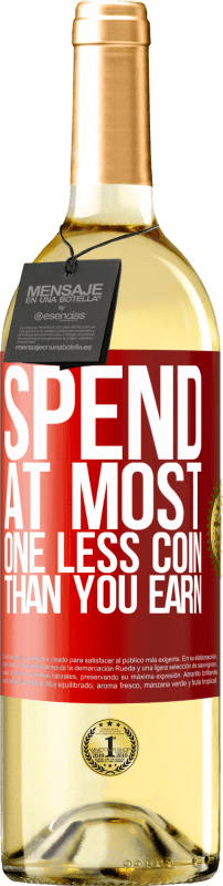 29,95 € 免费送货 | 白葡萄酒 WHITE版 最多消费比您少赚一枚硬币 红色标签. 可自定义的标签 青年酒 收成 2025 Verdejo