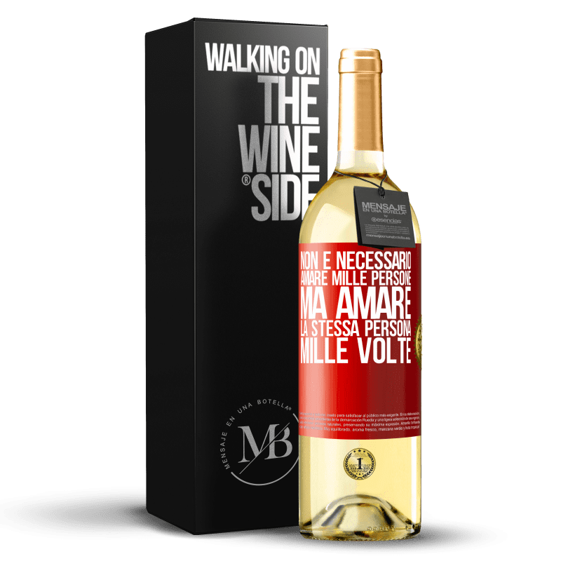 29,95 € Spedizione Gratuita | Vino bianco Edizione WHITE Non è necessario amare mille persone, ma amare la stessa persona mille volte Etichetta Rossa. Etichetta personalizzabile Vino giovane Raccogliere 2025 Verdejo
