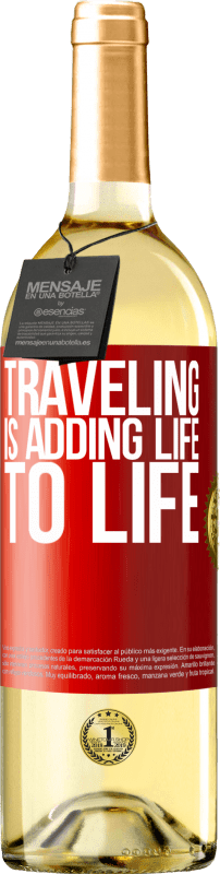 29,95 € | White Wine WHITE Edition Traveling is adding life to life Red Label. Customizable label Young wine Harvest 2024 Verdejo