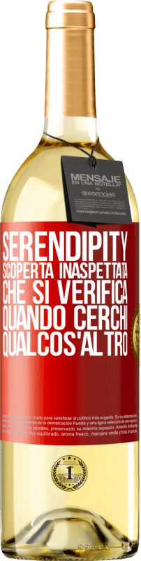 29,95 € Spedizione Gratuita | Vino bianco Edizione WHITE Serendipity. Scoperta inaspettata che si verifica quando cerchi qualcos'altro Etichetta Rossa. Etichetta personalizzabile Vino giovane Raccogliere 2025 Verdejo