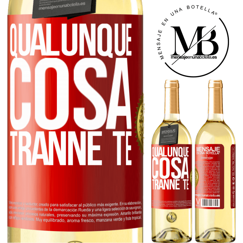 29,95 € Spedizione Gratuita | Vino bianco Edizione WHITE Qualunque cosa tranne te Etichetta Rossa. Etichetta personalizzabile Vino giovane Raccogliere 2024 Verdejo