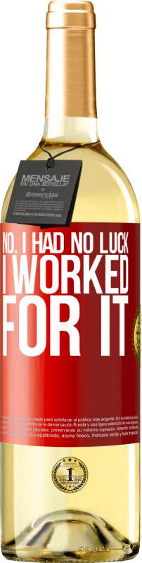 «No. I had no luck, I worked for it» WHITE Edition