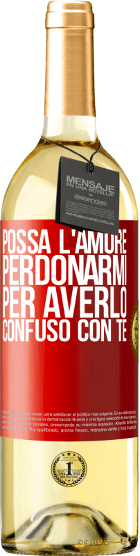 29,95 € Spedizione Gratuita | Vino bianco Edizione WHITE Possa l'amore perdonarmi per averlo confuso con te Etichetta Rossa. Etichetta personalizzabile Vino giovane Raccogliere 2025 Verdejo
