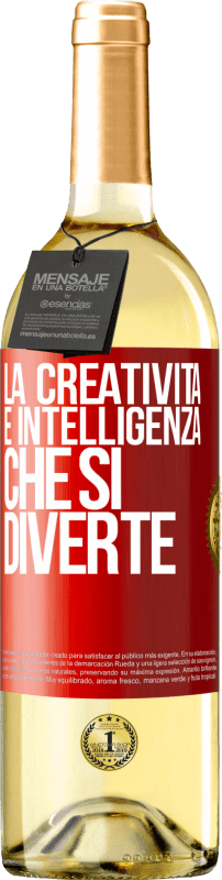 29,95 € | Vino bianco Edizione WHITE La creatività è intelligenza che si diverte Etichetta Rossa. Etichetta personalizzabile Vino giovane Raccogliere 2023 Verdejo