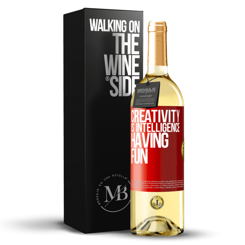 29,95 € Free Shipping | White Wine WHITE Edition Creativity is intelligence having fun Red Label. Customizable label Young wine Harvest 2024 Verdejo