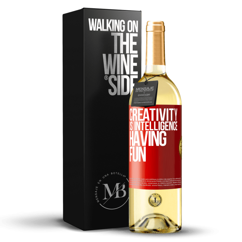 29,95 € Free Shipping | White Wine WHITE Edition Creativity is intelligence having fun Red Label. Customizable label Young wine Harvest 2025 Verdejo