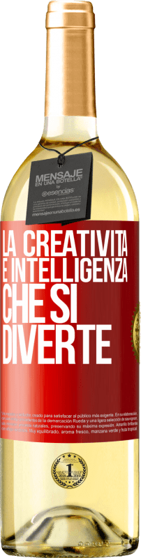29,95 € | Vino bianco Edizione WHITE La creatività è intelligenza che si diverte Etichetta Rossa. Etichetta personalizzabile Vino giovane Raccogliere 2023 Verdejo