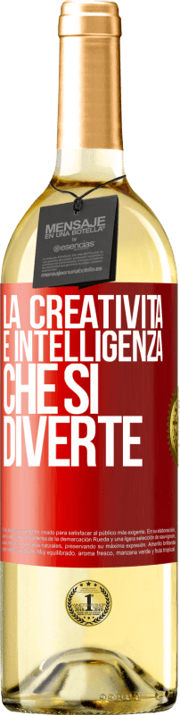 29,95 € | Vino bianco Edizione WHITE La creatività è intelligenza che si diverte Etichetta Rossa. Etichetta personalizzabile Vino giovane Raccogliere 2024 Verdejo