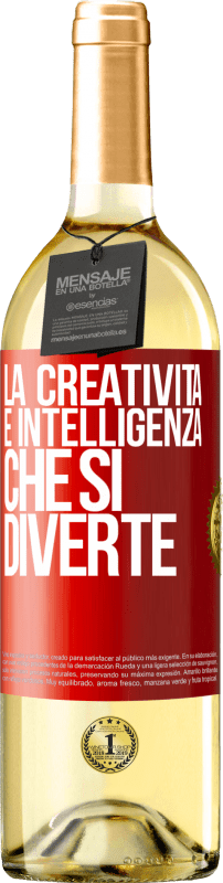 29,95 € Spedizione Gratuita | Vino bianco Edizione WHITE La creatività è intelligenza che si diverte Etichetta Rossa. Etichetta personalizzabile Vino giovane Raccogliere 2025 Verdejo