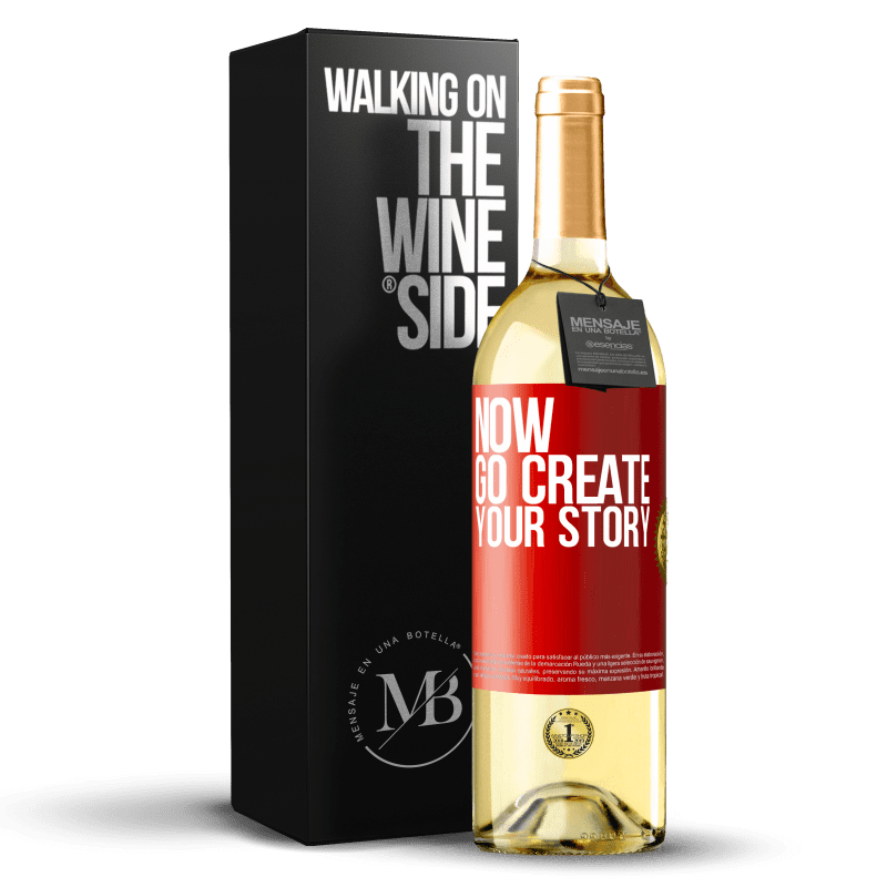 29,95 € Envío gratis | Vino Blanco Edición WHITE Now, go create your story Etiqueta Roja. Etiqueta personalizable Vino joven Cosecha 2024 Verdejo