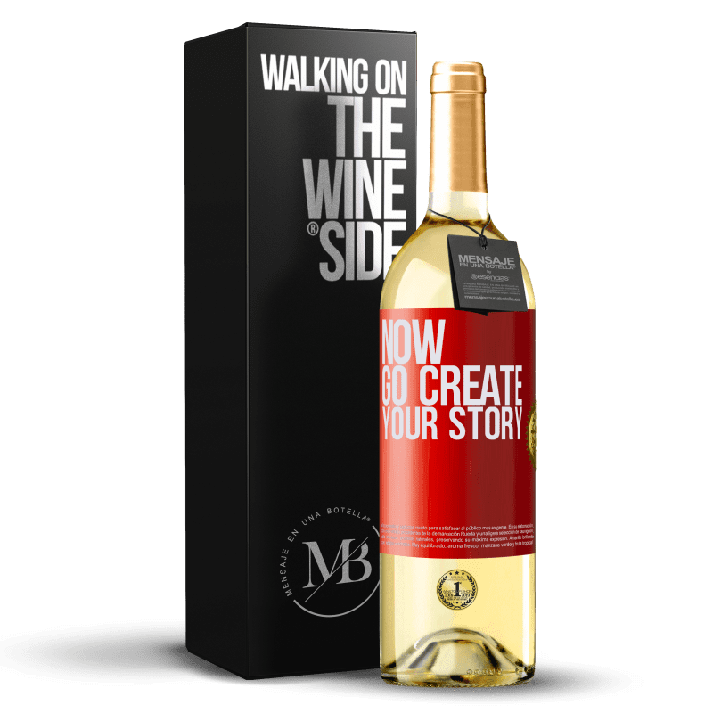 29,95 € Kostenloser Versand | Weißwein WHITE Ausgabe Now, go create your story Rote Markierung. Anpassbares Etikett Junger Wein Ernte 2023 Verdejo