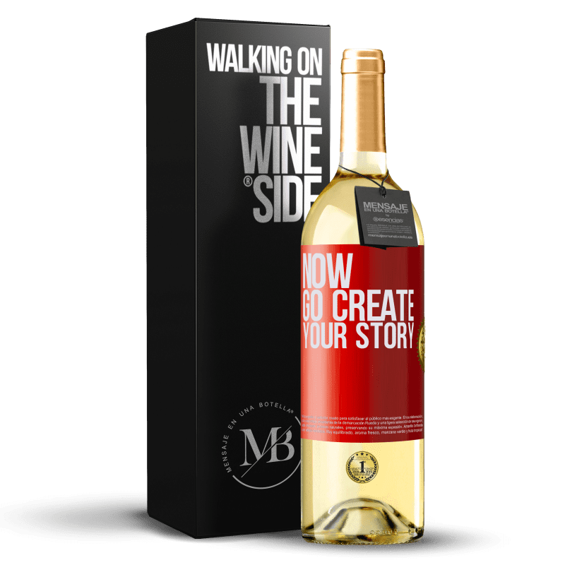 29,95 € Kostenloser Versand | Weißwein WHITE Ausgabe Now, go create your story Rote Markierung. Anpassbares Etikett Junger Wein Ernte 2024 Verdejo