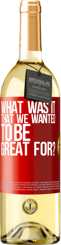29,95 € Free Shipping | White Wine WHITE Edition what was it that we wanted to be great for? Red Label. Customizable label Young wine Harvest 2022 Verdejo