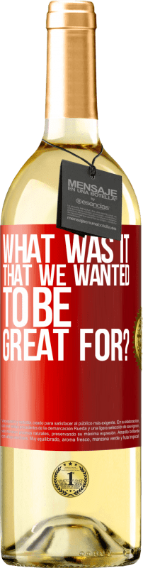 29,95 € Free Shipping | White Wine WHITE Edition what was it that we wanted to be great for? Red Label. Customizable label Young wine Harvest 2025 Verdejo