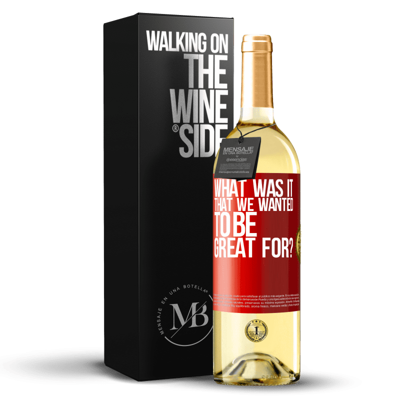 29,95 € Free Shipping | White Wine WHITE Edition what was it that we wanted to be great for? Red Label. Customizable label Young wine Harvest 2022 Verdejo