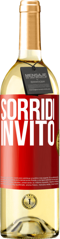 Spedizione Gratuita | Vino bianco Edizione WHITE Sorridi, invito Etichetta Rossa. Etichetta personalizzabile Vino giovane Raccogliere 2023 Verdejo