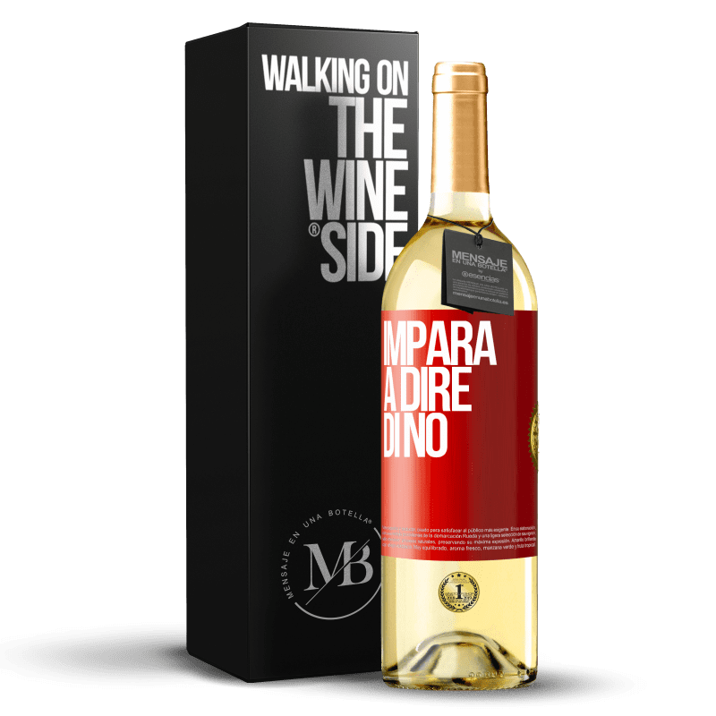 29,95 € Spedizione Gratuita | Vino bianco Edizione WHITE Impara a dire di no Etichetta Rossa. Etichetta personalizzabile Vino giovane Raccogliere 2025 Verdejo