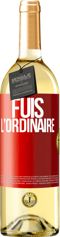 Envoi gratuit | Vin blanc Édition WHITE Fuis l'ordinaire Étiquette Rouge. Étiquette personnalisable Vin jeune Récolte 2023 Verdejo