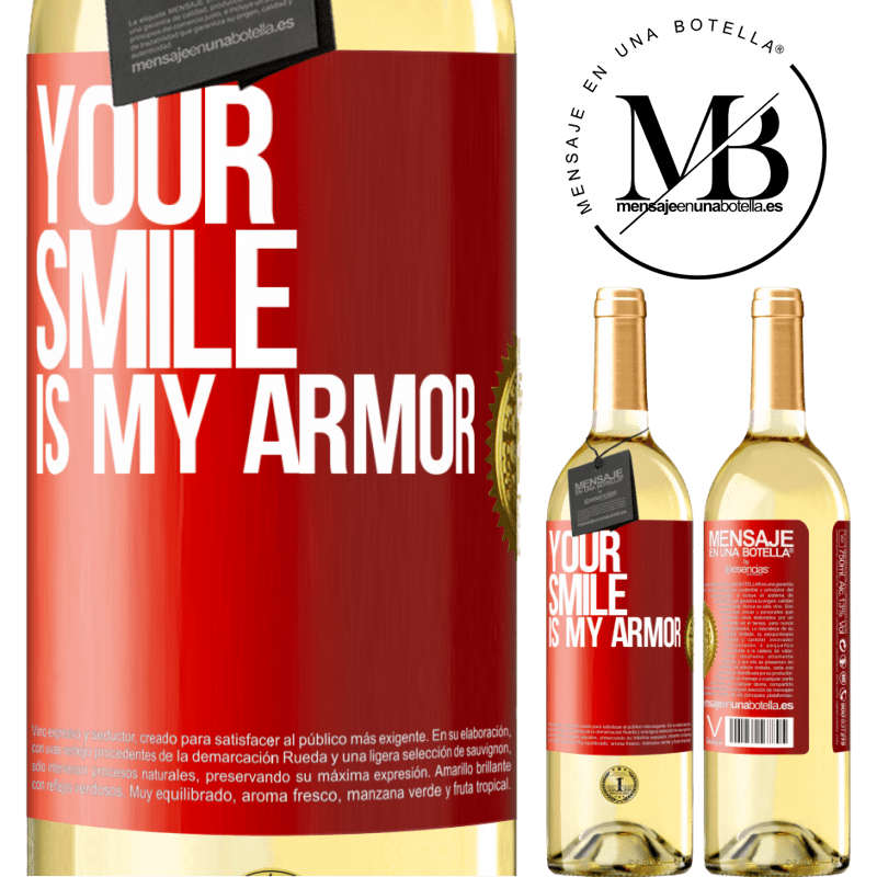 29,95 € Free Shipping | White Wine WHITE Edition Your smile is my armor Red Label. Customizable label Young wine Harvest 2023 Verdejo