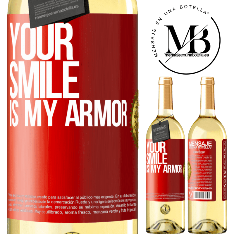 29,95 € Free Shipping | White Wine WHITE Edition Your smile is my armor Red Label. Customizable label Young wine Harvest 2024 Verdejo