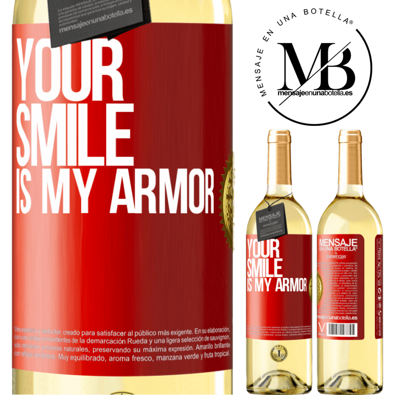 29,95 € Free Shipping | White Wine WHITE Edition Your smile is my armor Red Label. Customizable label Young wine Harvest 2025 Verdejo