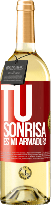 29,95 € | Vino Blanco Edición WHITE Tu sonrisa es mi armadura Etiqueta Roja. Etiqueta personalizable Vino joven Cosecha 2024 Verdejo