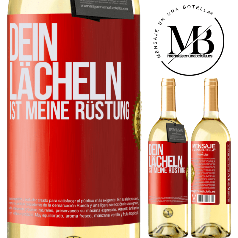 29,95 € Kostenloser Versand | Weißwein WHITE Ausgabe Dein Lächeln ist meine Rüstung Rote Markierung. Anpassbares Etikett Junger Wein Ernte 2025 Verdejo