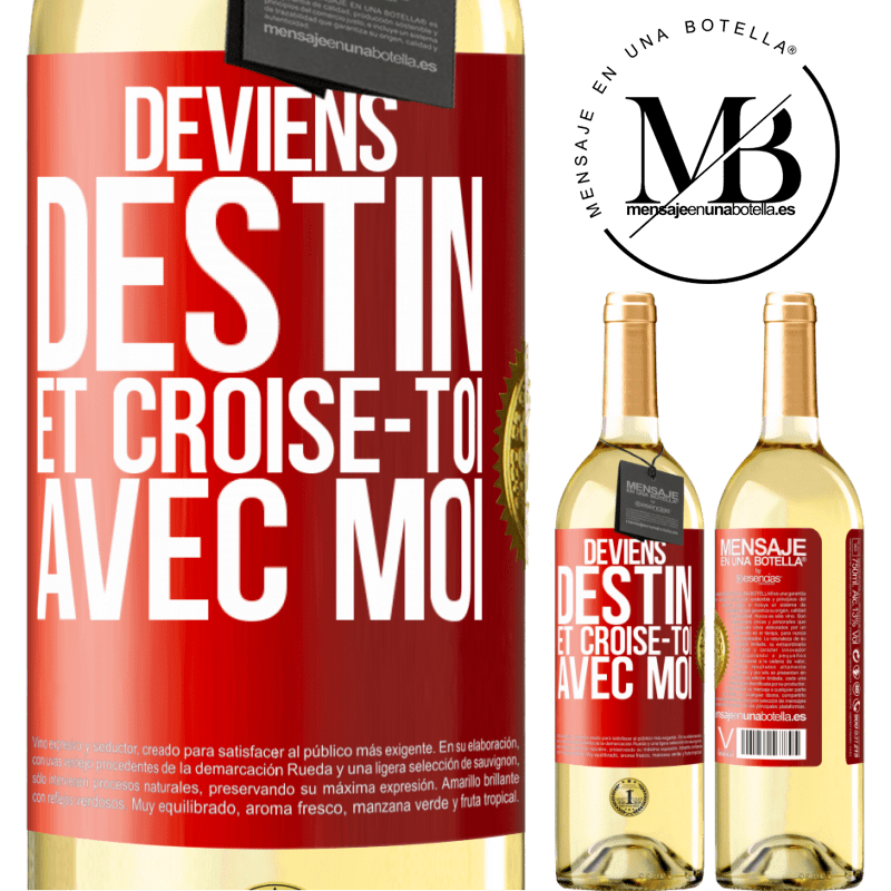 29,95 € Envoi gratuit | Vin blanc Édition WHITE Deviens destin et croise-toi avec moi Étiquette Rouge. Étiquette personnalisable Vin jeune Récolte 2023 Verdejo