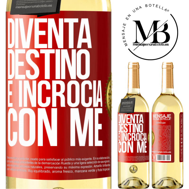 29,95 € Spedizione Gratuita | Vino bianco Edizione WHITE Diventa destino e incrocia con me Etichetta Rossa. Etichetta personalizzabile Vino giovane Raccogliere 2023 Verdejo