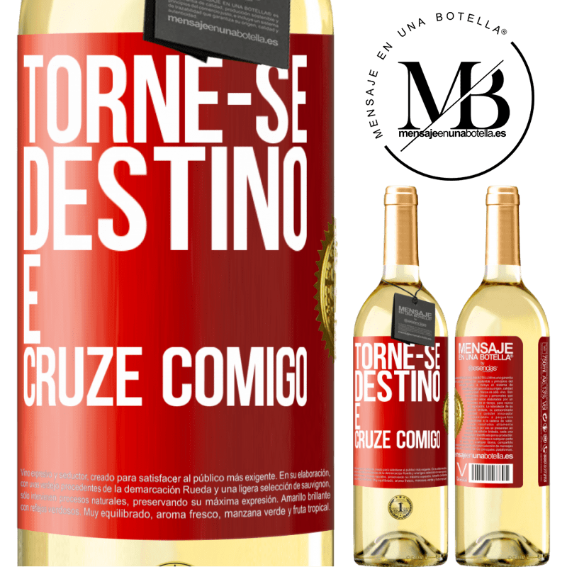 29,95 € Envio grátis | Vinho branco Edição WHITE Torne-se destino e cruze comigo Etiqueta Vermelha. Etiqueta personalizável Vinho jovem Colheita 2023 Verdejo