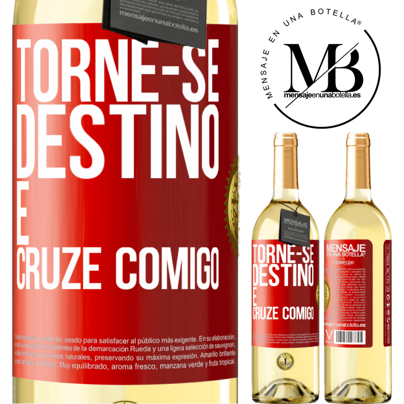 29,95 € Envio grátis | Vinho branco Edição WHITE Torne-se destino e cruze comigo Etiqueta Vermelha. Etiqueta personalizável Vinho jovem Colheita 2025 Verdejo