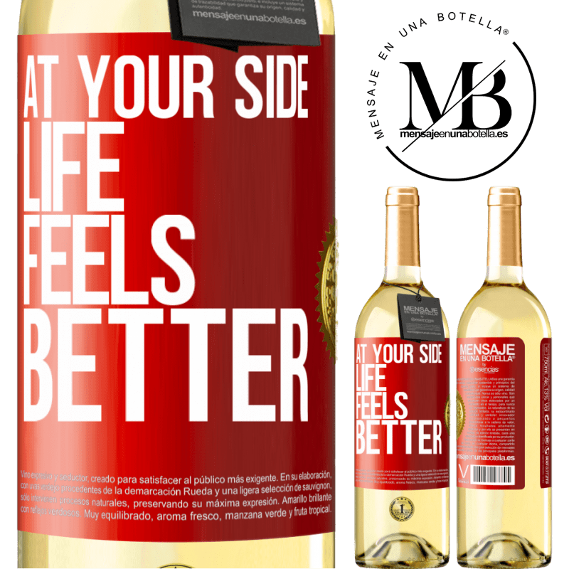 29,95 € Free Shipping | White Wine WHITE Edition At your side life feels better Red Label. Customizable label Young wine Harvest 2025 Verdejo