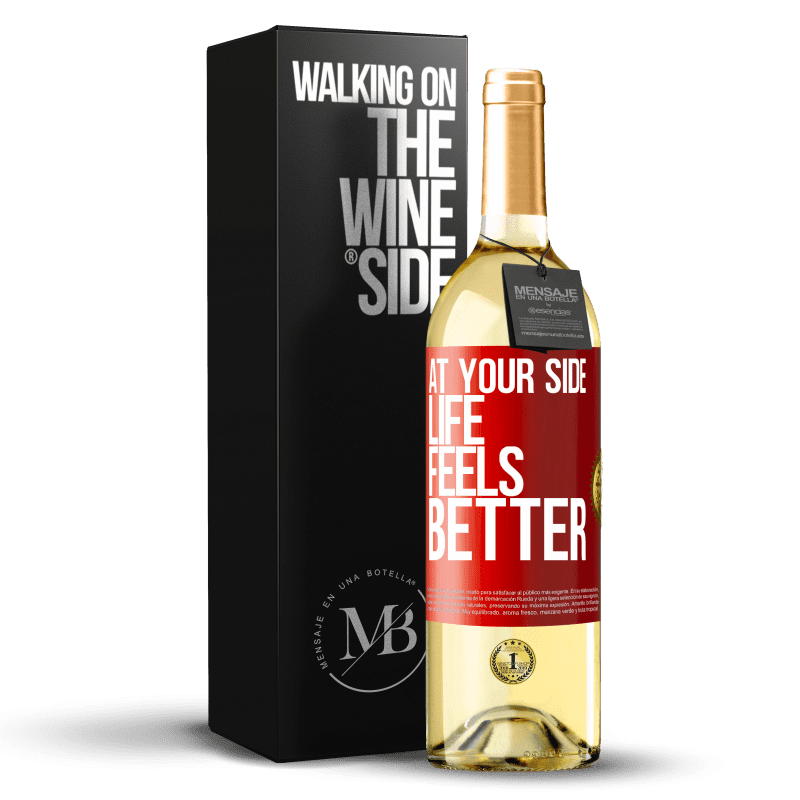 29,95 € Free Shipping | White Wine WHITE Edition At your side life feels better Red Label. Customizable label Young wine Harvest 2025 Verdejo