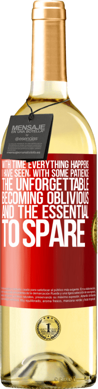29,95 € | 白ワイン WHITEエディション 時間とともにすべてが起こります。いくつかの忍耐で、忘れられないものが忘れ去られ、spare約するのに不可欠なものを見た 赤いタグ. カスタマイズ可能なラベル 若いワイン 収穫 2025 Verdejo