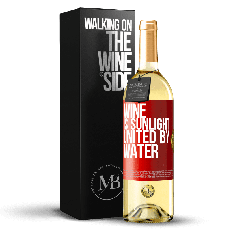 29,95 € Free Shipping | White Wine WHITE Edition Wine is sunlight, united by water Red Label. Customizable label Young wine Harvest 2023 Verdejo