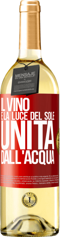 29,95 € | Vino bianco Edizione WHITE Il vino è la luce del sole, unita dall'acqua Etichetta Rossa. Etichetta personalizzabile Vino giovane Raccogliere 2023 Verdejo