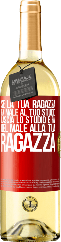 29,95 € | Vino bianco Edizione WHITE Se la tua ragazza fa male al tuo studio, lascia lo studio e fai del male alla tua ragazza Etichetta Rossa. Etichetta personalizzabile Vino giovane Raccogliere 2024 Verdejo