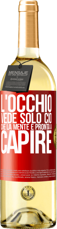 29,95 € | Vino bianco Edizione WHITE L'occhio vede solo ciò che la mente è pronta a capire Etichetta Rossa. Etichetta personalizzabile Vino giovane Raccogliere 2025 Verdejo