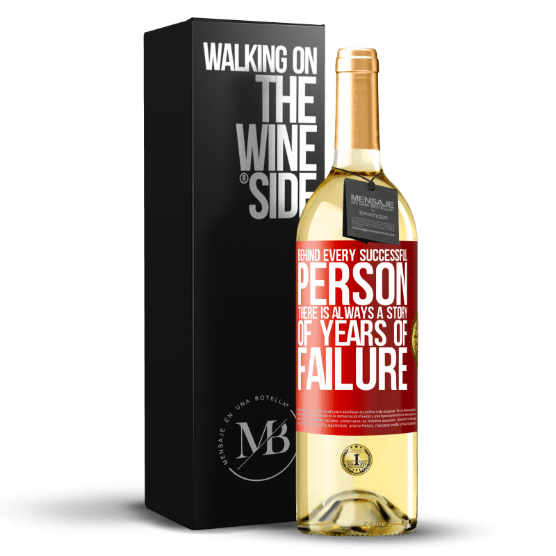 29,95 € 免费送货 | 白葡萄酒 WHITE版 每个成功人士的背后，总有一个关于失败多年的故事 红色标签. 可自定义的标签 青年酒 收成 2023 Verdejo