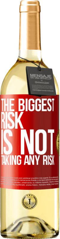 29,95 € Бесплатная доставка | Белое вино Издание WHITE Самый большой риск - не брать на себя никакого риска Красная метка. Настраиваемая этикетка Молодое вино Урожай 2023 Verdejo