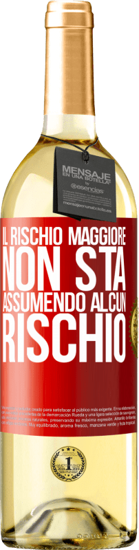 29,95 € | Vino bianco Edizione WHITE Il rischio maggiore non sta assumendo alcun rischio Etichetta Rossa. Etichetta personalizzabile Vino giovane Raccogliere 2024 Verdejo