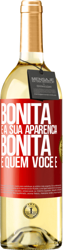 29,95 € | Vinho branco Edição WHITE Bonita é a sua aparência, bonita é quem você é Etiqueta Vermelha. Etiqueta personalizável Vinho jovem Colheita 2024 Verdejo