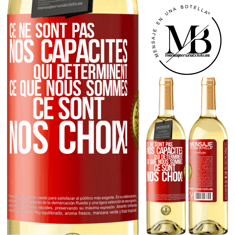 29,95 € Envoi gratuit | Vin blanc Édition WHITE Ce ne sont pas nos capacités qui déterminent ce que nous sommes, ce sont nos choix ! Étiquette Rouge. Étiquette personnalisable Vin jeune Récolte 2025 Verdejo