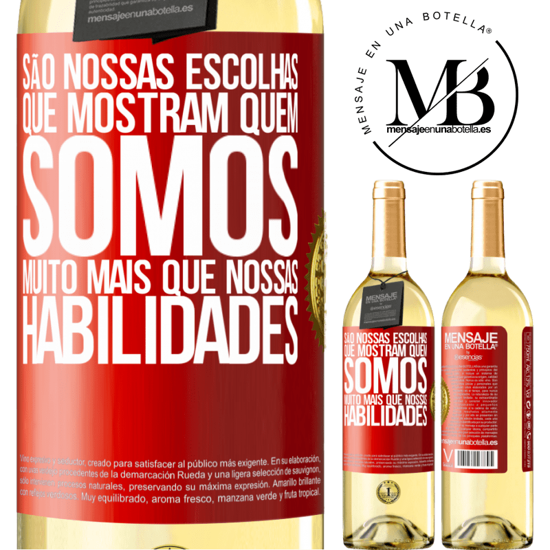 29,95 € Envio grátis | Vinho branco Edição WHITE São nossas escolhas que mostram quem somos, muito mais que nossas habilidades Etiqueta Vermelha. Etiqueta personalizável Vinho jovem Colheita 2023 Verdejo