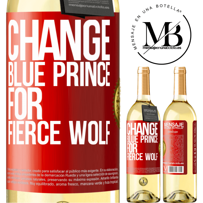 29,95 € Free Shipping | White Wine WHITE Edition Change blue prince for fierce wolf Red Label. Customizable label Young wine Harvest 2023 Verdejo