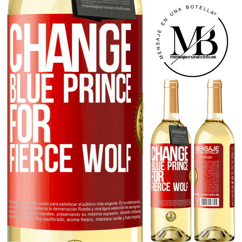 29,95 € Free Shipping | White Wine WHITE Edition Change blue prince for fierce wolf Red Label. Customizable label Young wine Harvest 2025 Verdejo