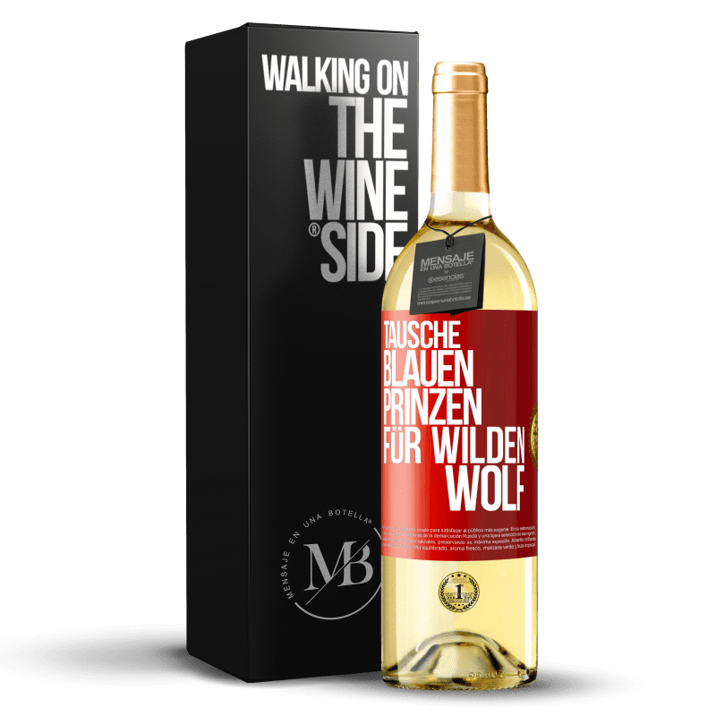 29,95 € für Rote | Junger Ernte blauen Tausche Wolf Etikett 2022 wilden WHITE Wein Markierung. Anpassbares Verdejo Weißwein Ausgabe Prinzen